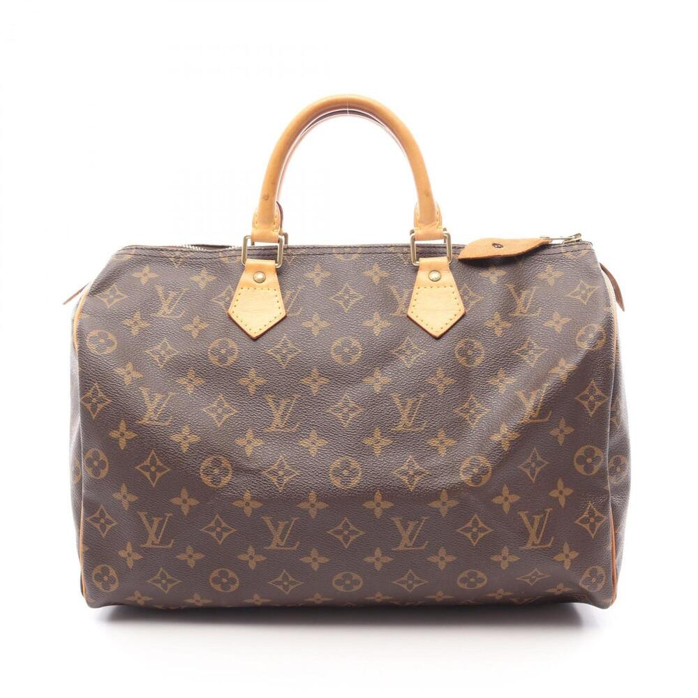 LOUIS VUITTON Brown Monogram Leather Speedy 35 Bag